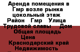 Аренда помещения в Гмр(возле рынка) цокольный этаж › Район ­ Гмр › Улица ­ Трудовой славы  › Дом ­ 5 › Общая площадь ­ 20 › Цена ­ 13 000 - Краснодарский край Недвижимость » Помещения аренда   